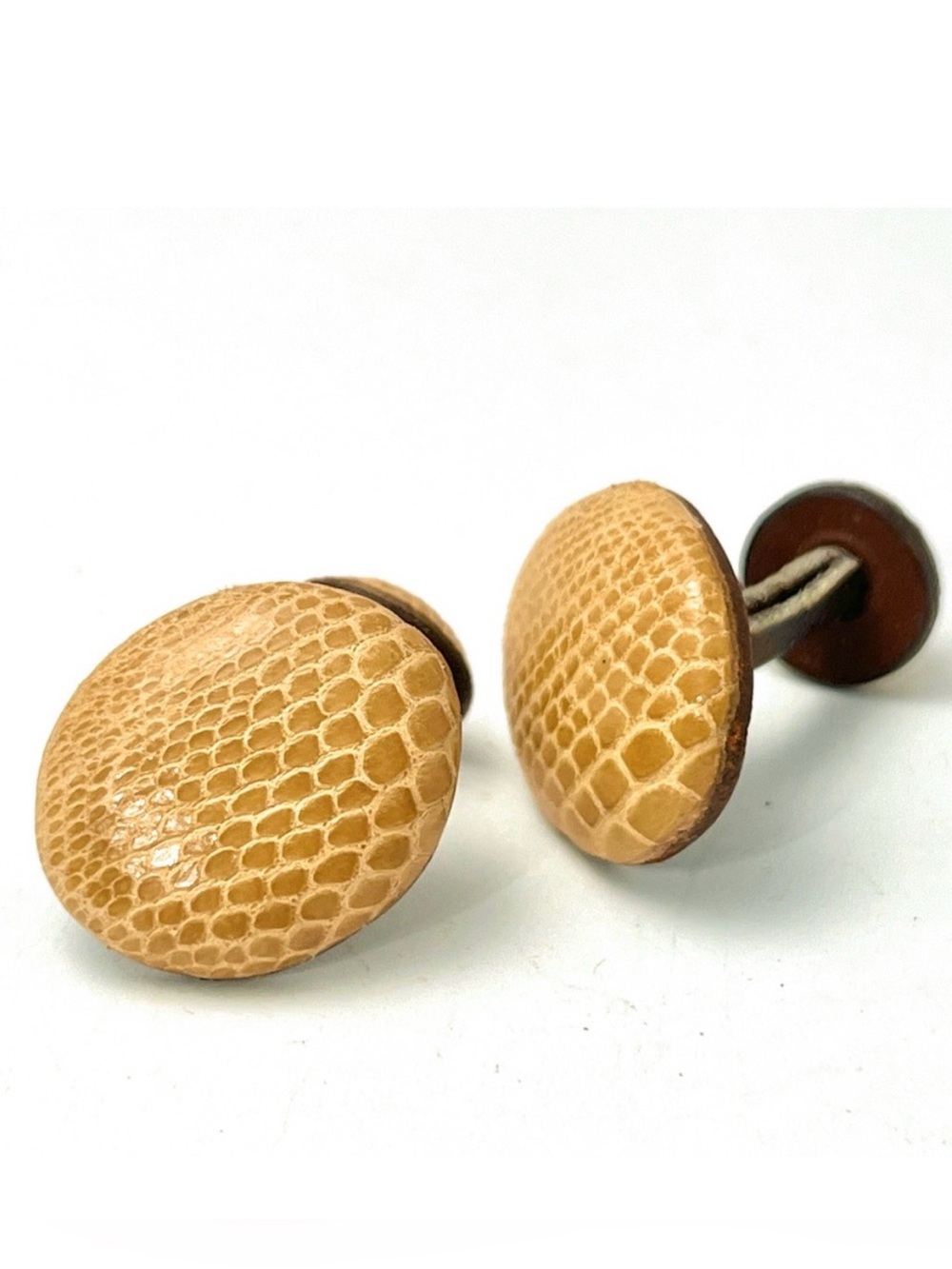 Vintage Reptile Lizard Skin Cufflinks Cuff Links Mid Century Modern Sunflower